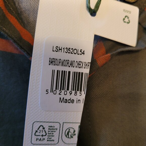 Barbour Moorland Check Tartan Relaxed Cotton Long Sleeve Button Down Shirt - Picture 11 of 13